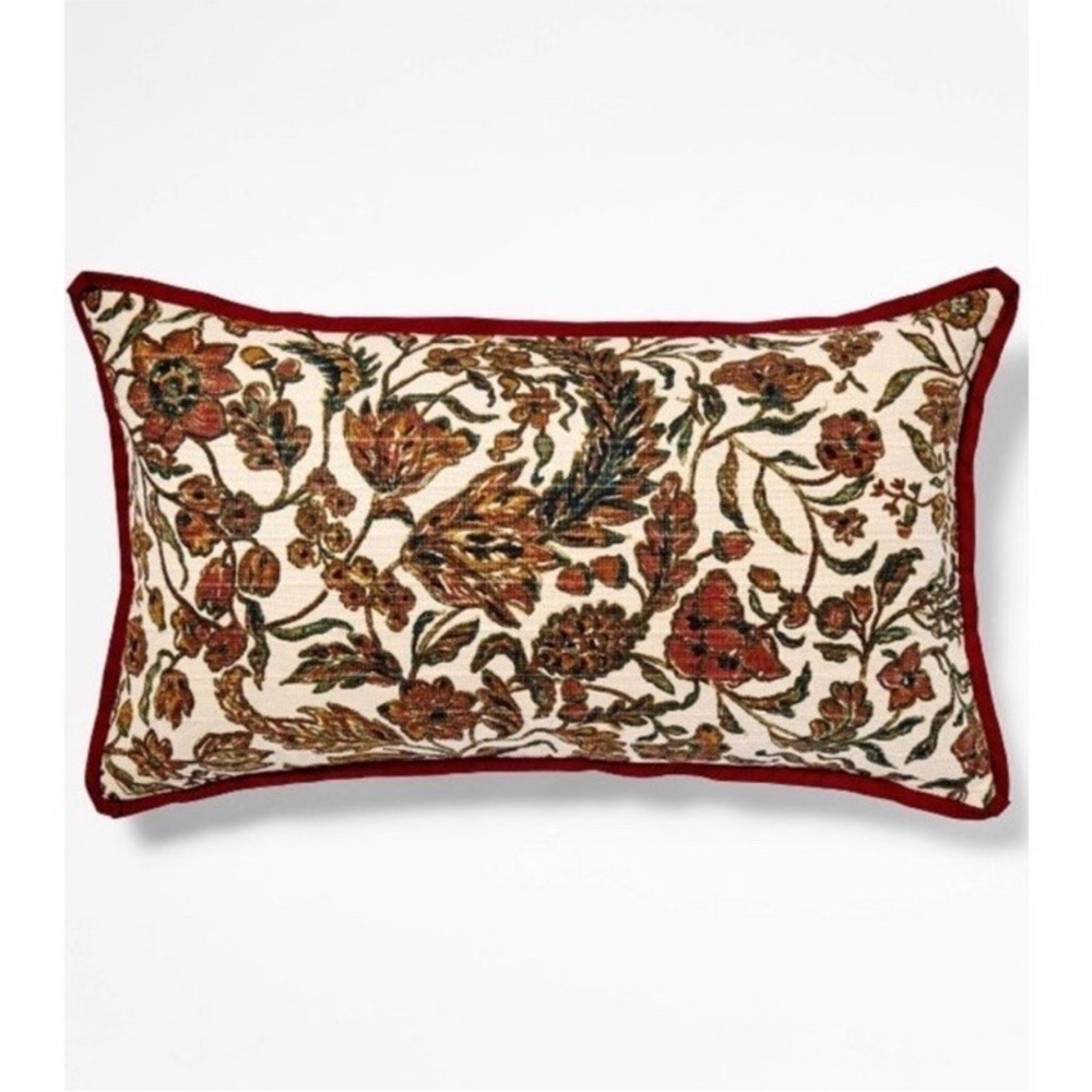 Studio McGee Botanical Accent Pillow - Red and Brown